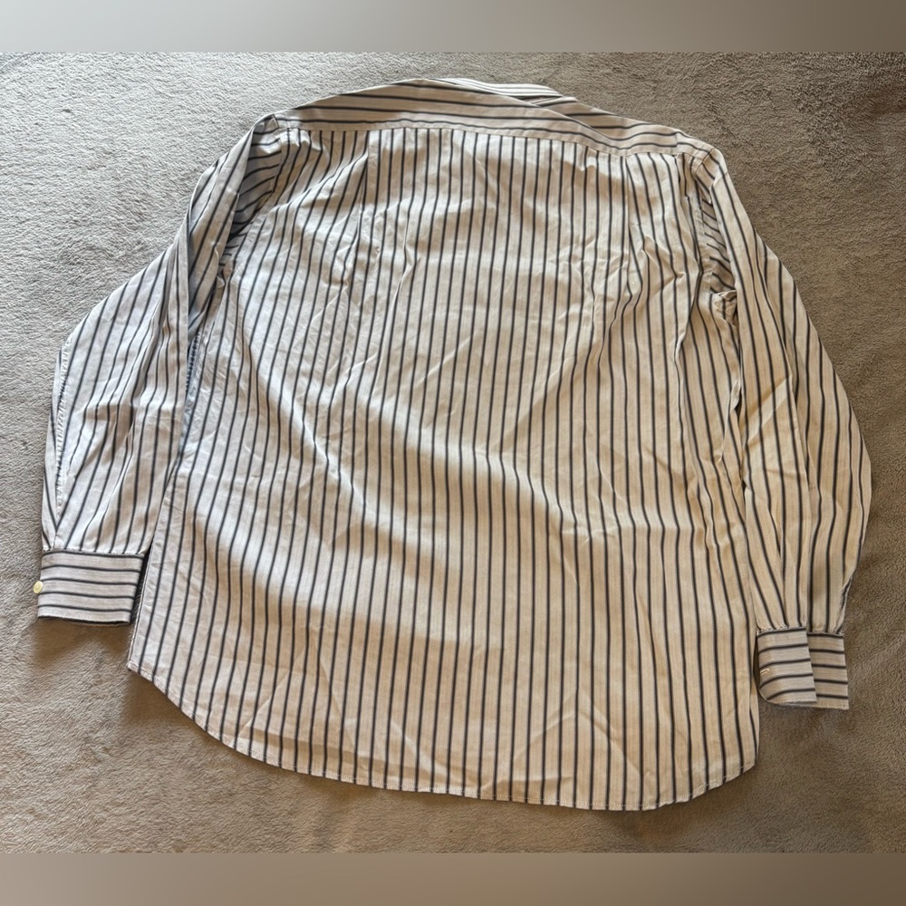 Canali Medium Dress Shirt  Striped Made In Italy Luxury Button Down Long Sleeves - Picture 7 of 8